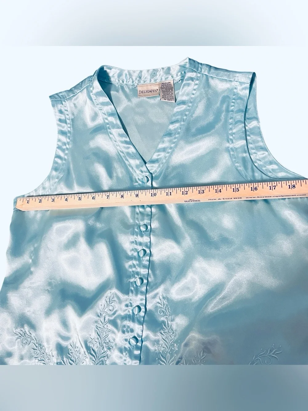 Vintage 90s Delicates Pajama Set Light Blue Shorts and Top